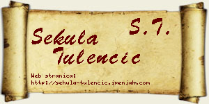 Sekula Tulenčić vizit kartica